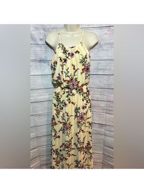 Scobe Floral Maxi Dress Yellow Size Small